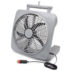 RoadPro 10" 12-Volt or Battery Power Dual Power Portable Fan